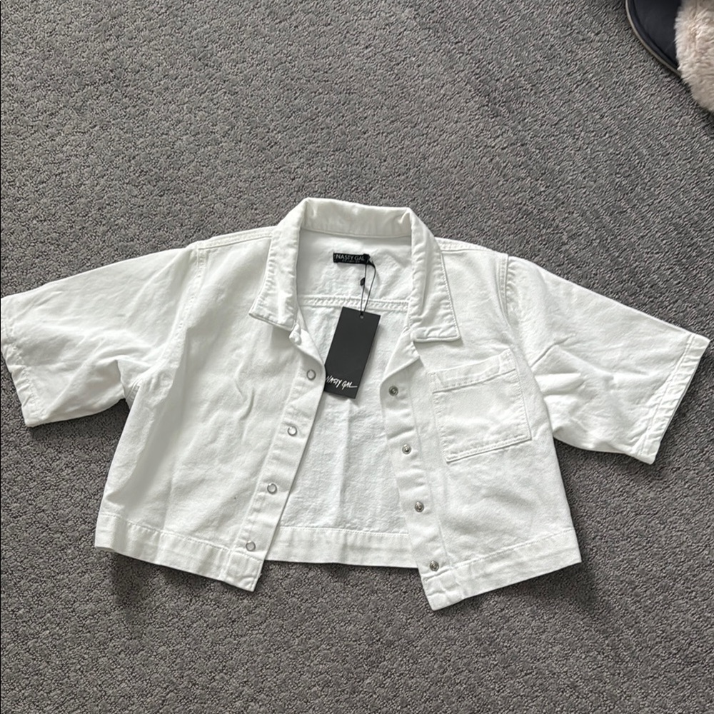 Nasty Gal White Denim Jacket
